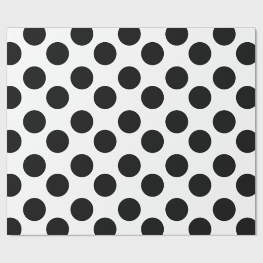 白黒水玉模様のギフトの包装紙 ラッピングペーパー (フラット)