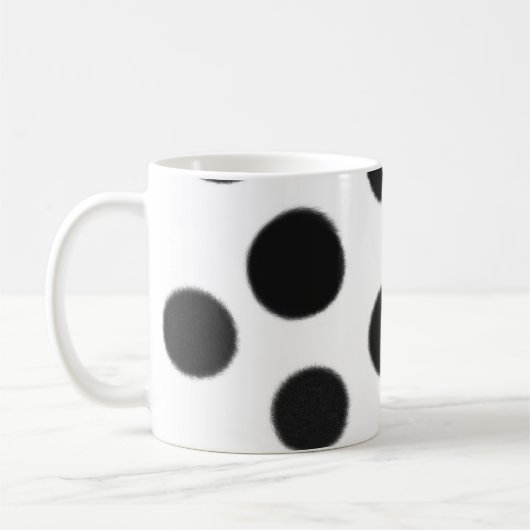 白黒水玉模様のコーヒー・マグ コーヒーマグカップ (左)