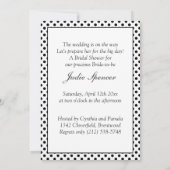 白黒水玉模様のブライダルシャワーの招待状 招待状 (裏面)