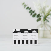 白黒水玉模様のプロフィールカード 名刺 (スタンド正面)