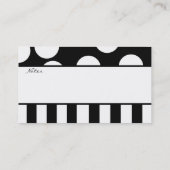 白黒水玉模様のプロフィールカード 名刺 (裏面)