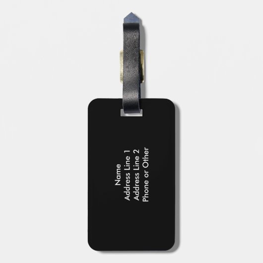 白黒水玉模様のモノグラムのな荷物のラベル ラゲッジタグ (裏面縦)