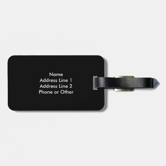 白黒水玉模様のモノグラムのな荷物のラベル ラゲッジタグ (裏面横)