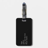 白黒水玉模様のモノグラム ラゲッジタグ (裏面縦)