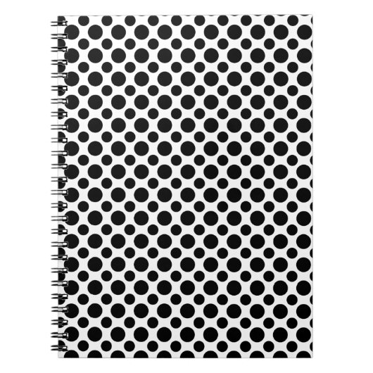白黒水玉模様の大小 ノートブック (正面)