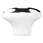 白黒水玉模様の家具のノブ セラミックノブ (側面)