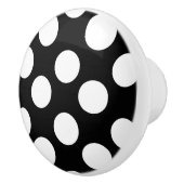 白黒水玉模様の家具のノブ セラミックノブ (右)