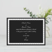 白黒水玉模様の結婚式招待状 招待状 (スタンド正面)