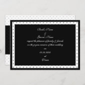 白黒水玉模様の結婚式招待状 招待状 (正面/裏面)