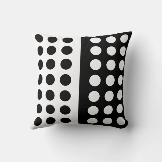 白黒水玉模様の装飾用クッション クッション (裏面)