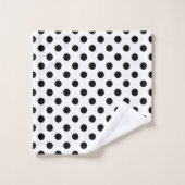 白黒水玉模様のBathタオルセット バスタオルセット (ウォッシュタオル)