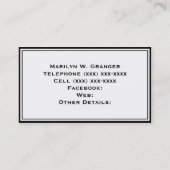 白黒水玉模様アクアネームモノグラム 名刺 (裏面)