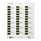 白黒水玉模様イエローネームモノグラム ラベル (フルシート)