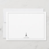 白黒水玉模様エッフェルタワー 招待状 (裏面)