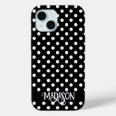 白黒水玉模様エレガントスクリプト Case-Mate iPhoneケース (裏面)