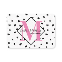 白黒水玉模様カスタムモノグラム/イニシャル