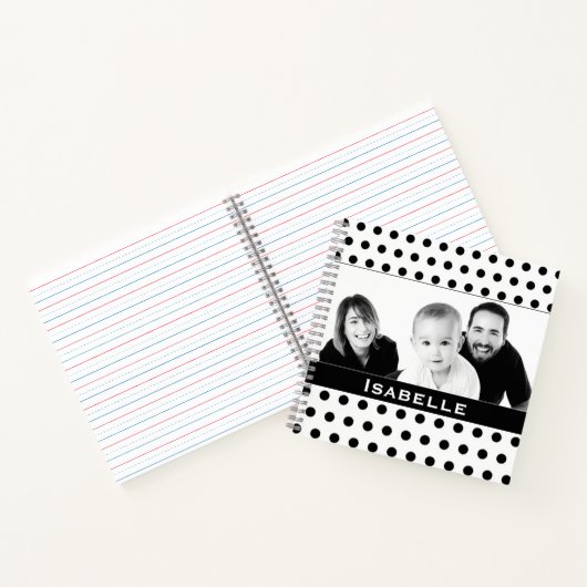 白黒水玉模様カスタム写真 ノートブック (内部)