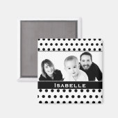 白黒水玉模様カスタム写真 マグネット (正面/裏面)