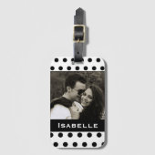 白黒水玉模様カスタム写真 ラゲッジタグ (正面縦)