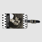 白黒水玉模様カスタム写真 ラゲッジタグ (正面横)