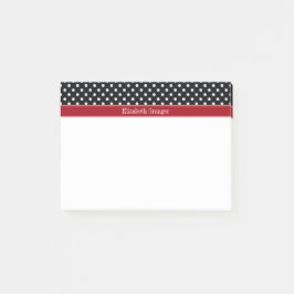 白黒水玉模様クランベリー名モノグラム ポストイット