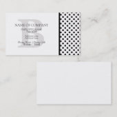 白黒水玉模様グレーデザイモノグラムのナ 名刺 (正面/裏面)