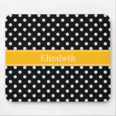 白黒水玉模様ゴルデンロッド名モノグラム マウスパッド (正面)