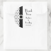 白黒水玉模様サンキュユー結婚式の引き出物 ラウンドシール (バッグ)