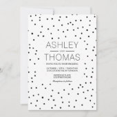 白黒水玉模様シンプルシック結婚ズ 招待状 (正面)