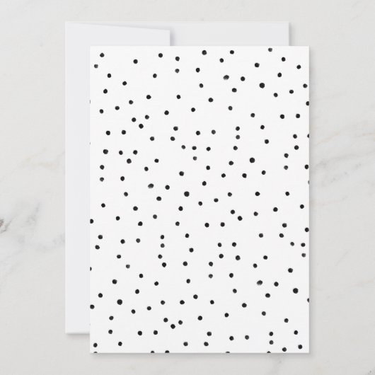 白黒水玉模様シンプルシック結婚ズ 招待状 (裏面)
