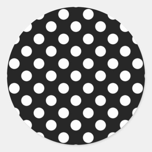 白黒水玉模様シール ラウンドシール (正面)