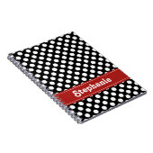 白黒水玉模様ジャーナル螺線形ノート ノートブック (右側)