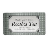 白黒水玉模様ティーワインボトルラベル ラベル (正面)