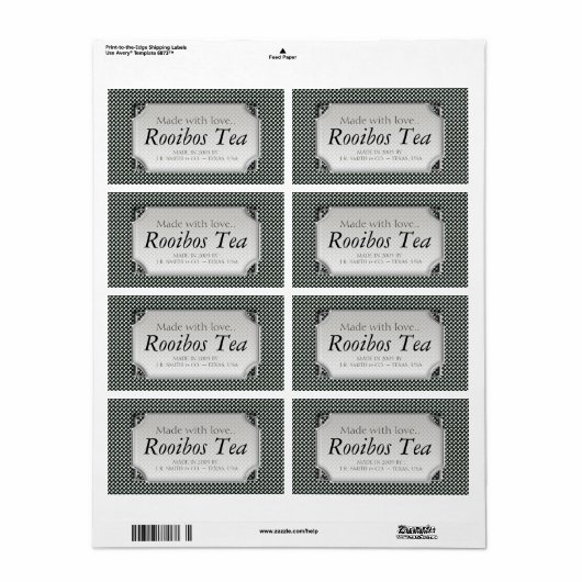 白黒水玉模様ティーワインボトルラベル ラベル (フルシート)