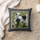 白黒水玉模様ナイジェリア矮小山羊 クッション (ブランケット)