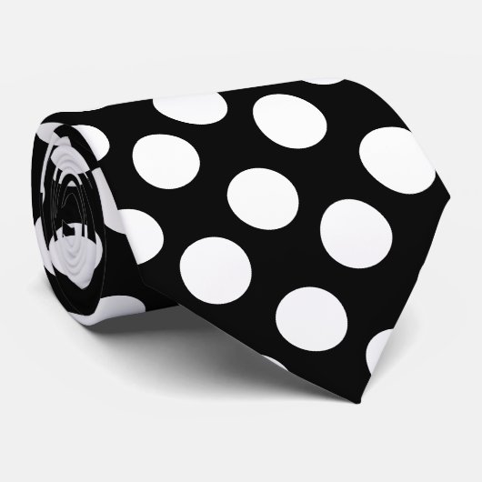 白黒水玉模様ネクタイ ネクタイ (ロール)