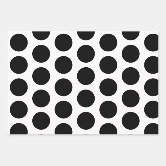 白黒水玉模様ハッピーバースデー ラッピングペーパーシート (正面3)