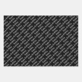 白黒水玉模様ハッピーバースデー ラッピングペーパーシート (正面2)