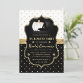 白黒水玉模様ハロウィーンキンセアニェラ 招待状 (スタンド正面)