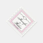 白黒水玉模様バタフライ結婚ズナプキン スタンダードカクテルナプキン (角)