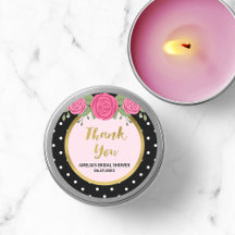 白黒水玉模様バラサンキューブライダルシャワー