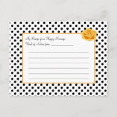 白黒水玉模様バラレシピカード葉書 アドバイスカード (裏面)