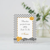 白黒水玉模様バラレシピカード葉書 ポストカード (スタンド正面)