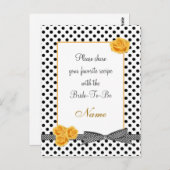 白黒水玉模様バラレシピカード葉書 ポストカード (正面/裏面)