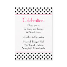 白黒水玉模様バルミツワー披露宴カード