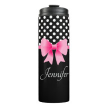 白黒水玉模様パターンピンクボウ名