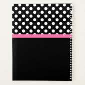 白黒水玉模様パターンピンクボウ名 プランナー手帳 (裏面)