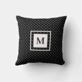 白黒水玉模様パターンモダンモノグラム クッション (裏面)