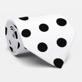白黒水玉模様パターン。 むらがある ネクタイ (ロール)