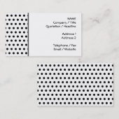 白黒水玉模様パターン。 むらがある 名刺 (正面/裏面)